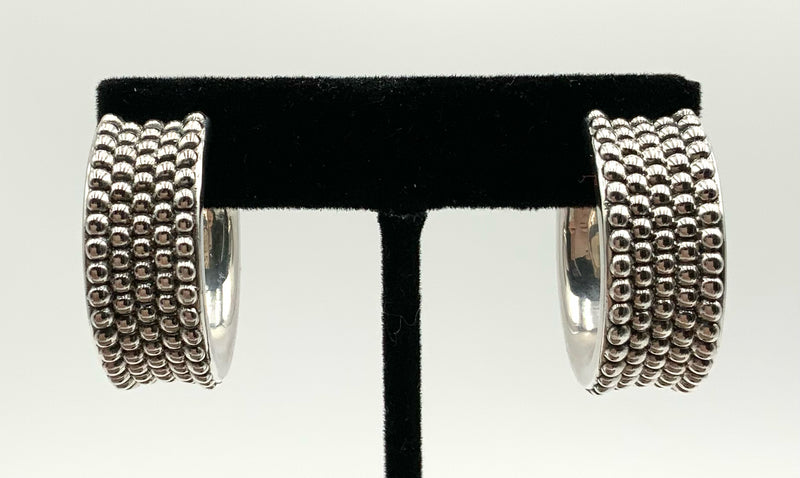 SIMON SEBBAG Sterling Beaded Large Hoop Earrings