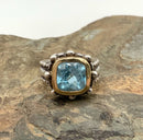 Sterling, 18kt Gold & Blue Topaz Ring