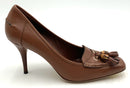 GUCCI Luggage Tan Leather Bamboo Tassel H/H Pumps 8.5