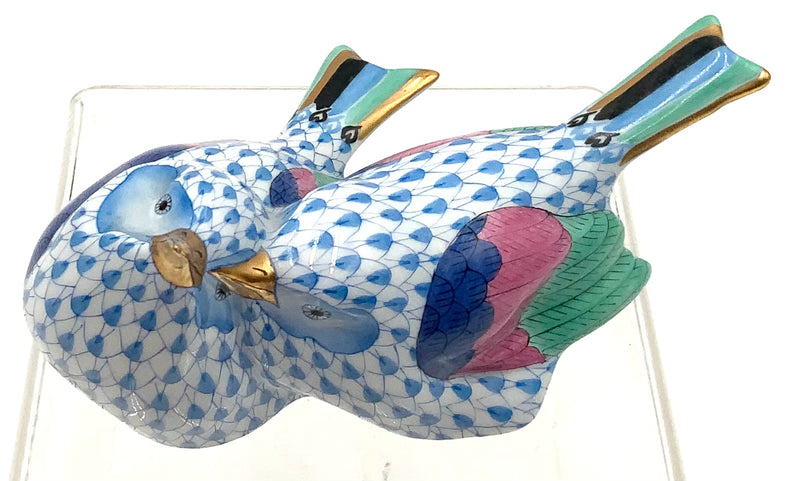 Herend Blue Fishnet Love Birds