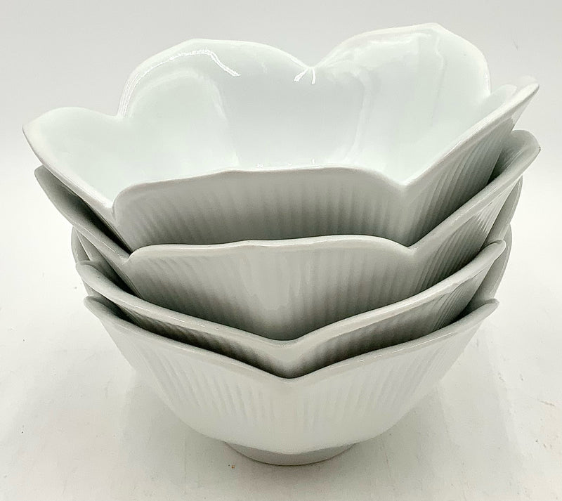 Set/8 Pier 1  Small White Lotus Bowls