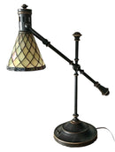 Tiffany Style Adjustable Desk Lamp with Ecru Shade