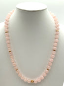 14kt Gold & Rose Quartz Beaded Necklace