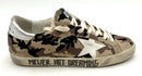 GOLDEN GOOSE Black Taupe Olive Camo Suede Silver Lea Super Star Sneakers Sz 39
