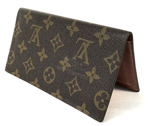 LOUIS VUITTON Vintage Brown Monogrammed Checkbook Cover