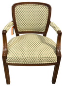 Vintage Wood Arm Chair with Geometric Upholstery