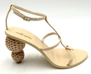 CULT GAIA Cream Leather Raffia Sphere Heel Strappy Sandals 6