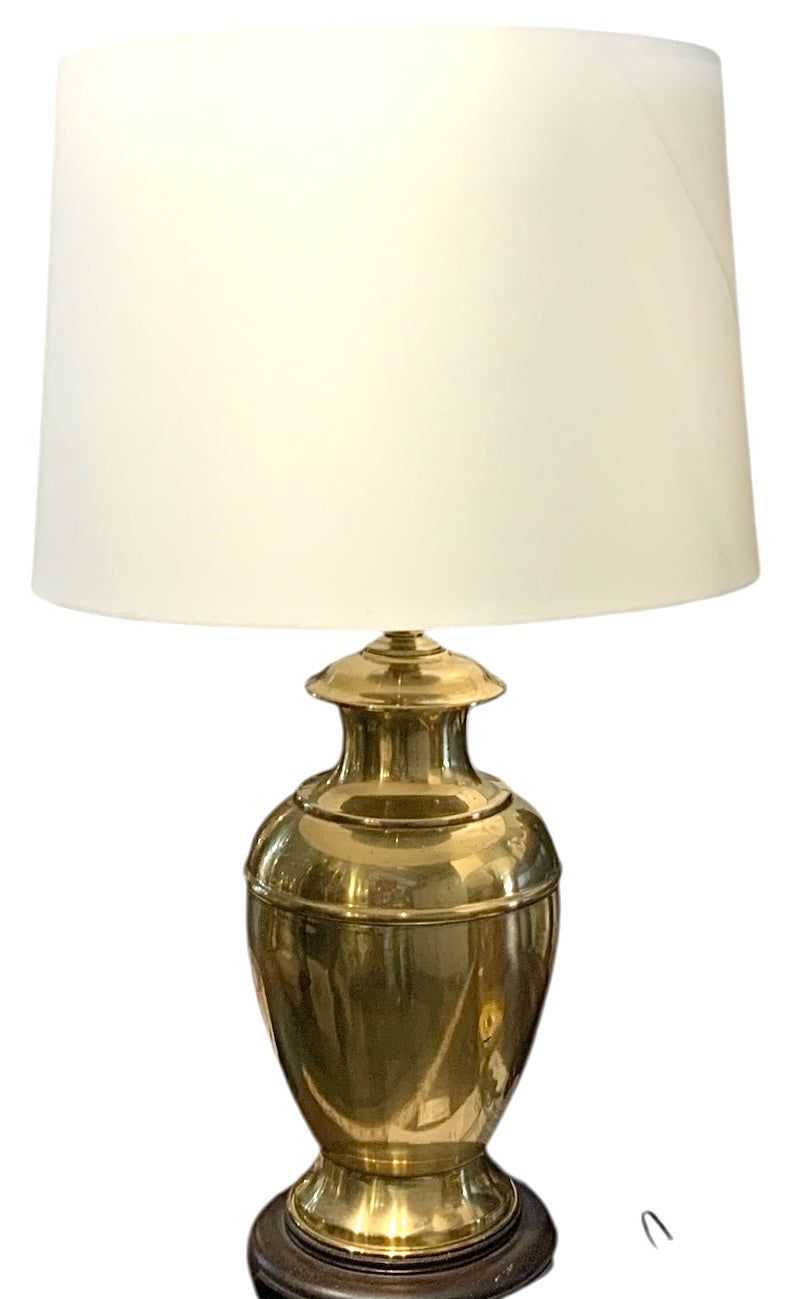 Vintage Brass Lamp with Drum Shade