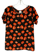 CABI Black/Red Poppy Print S/S Top