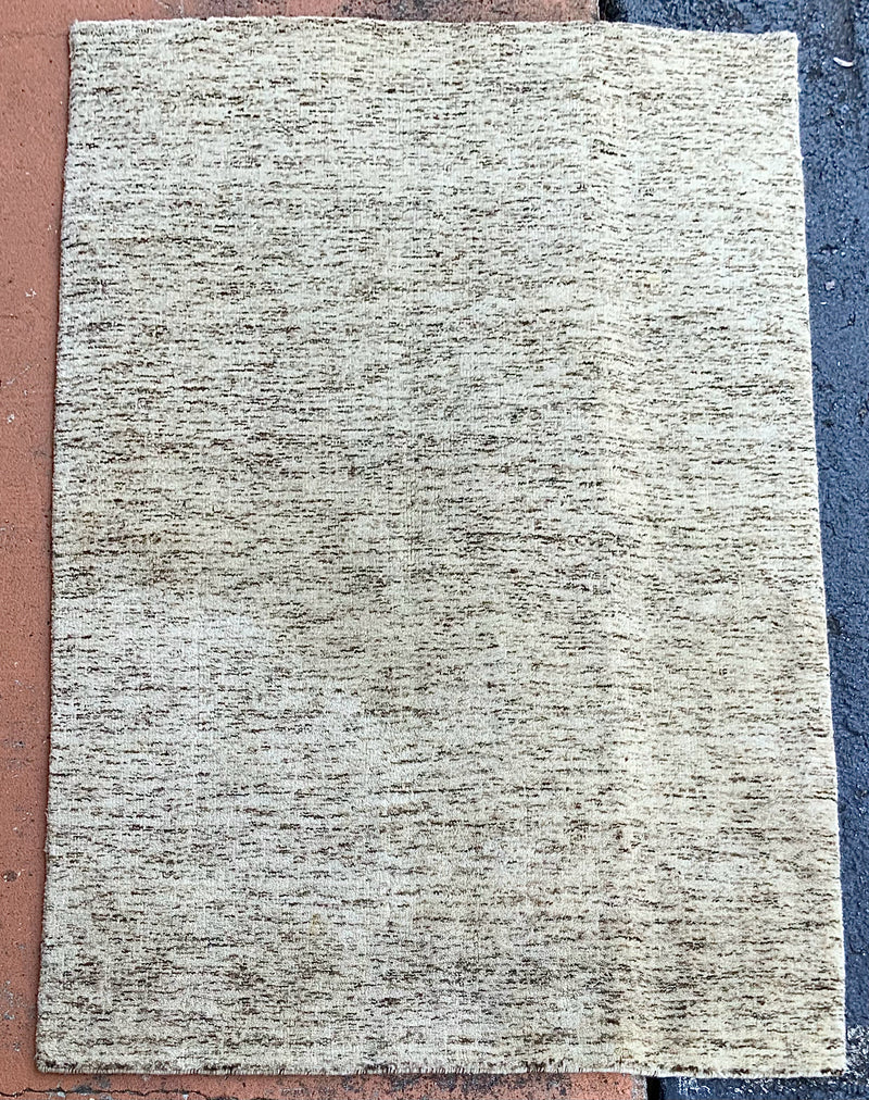 Beige Rug with Brown Design