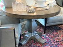 Rustic Round Dining Table With Gray Finish