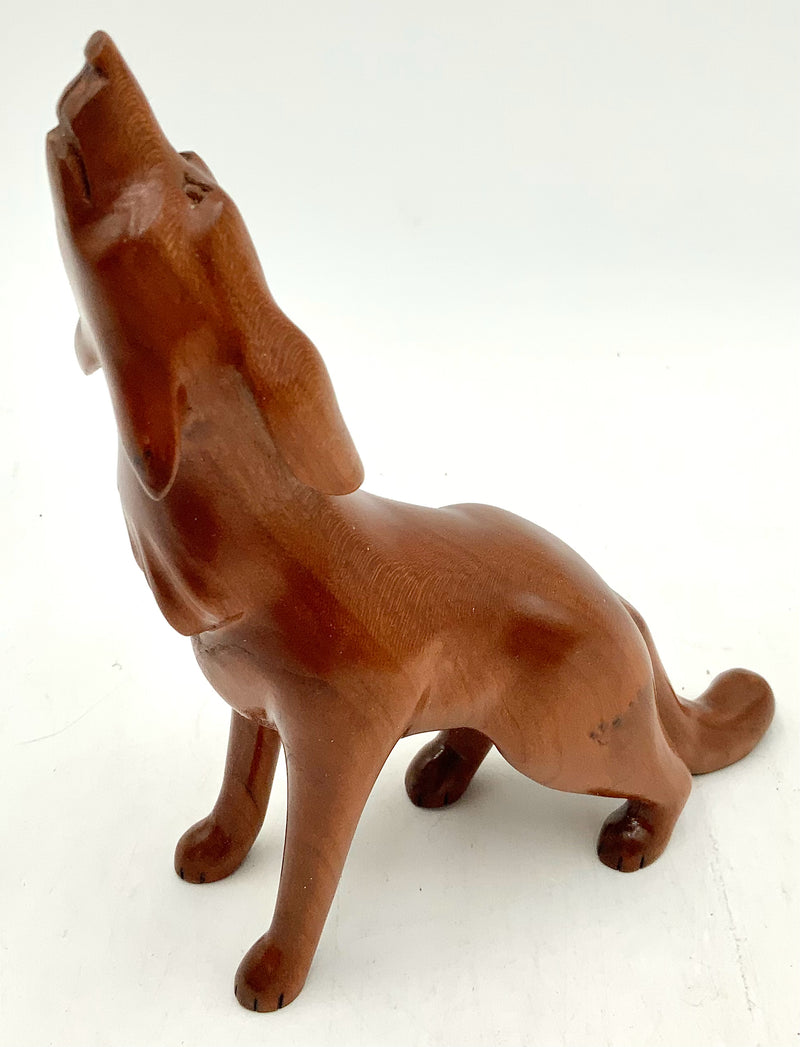 Carved Cedar Wood Wolf