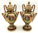 Pair of Vintage Royal Vienna Lidded Urns