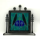 Bushere & Son Handmade Bird Tile in Cast Iron Stand