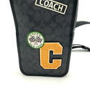 COACH Black Leather Signature Canvas Patched Sullivan Sling Bag