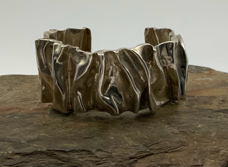 Sterling Textured Cuff Bracelet