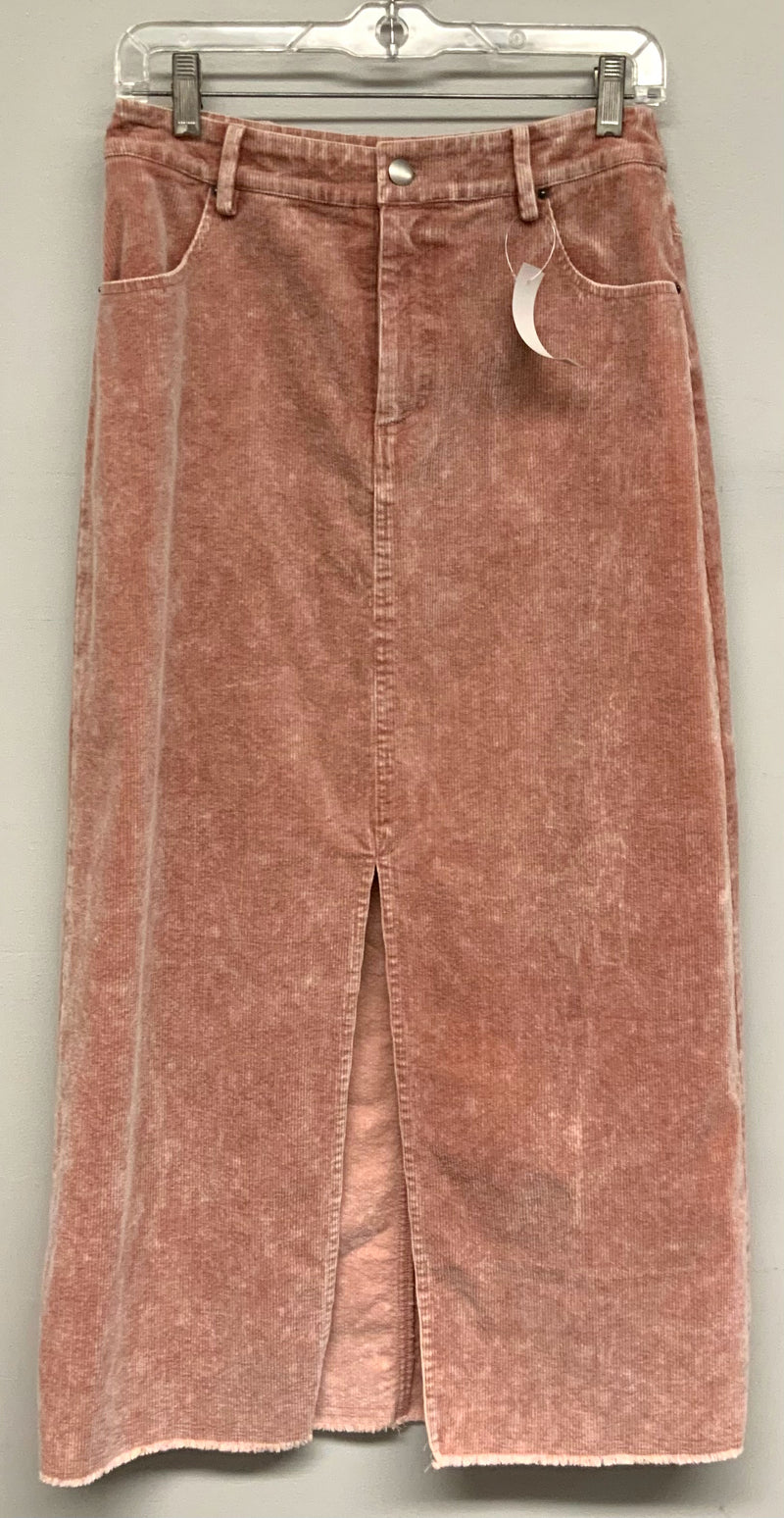 MYSTREE Rose Corduroy Slit Front Skirt