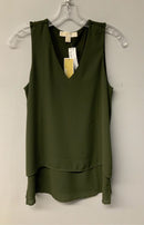 MICHAEL KORS Ivy Green V Neck Layered S/L Top