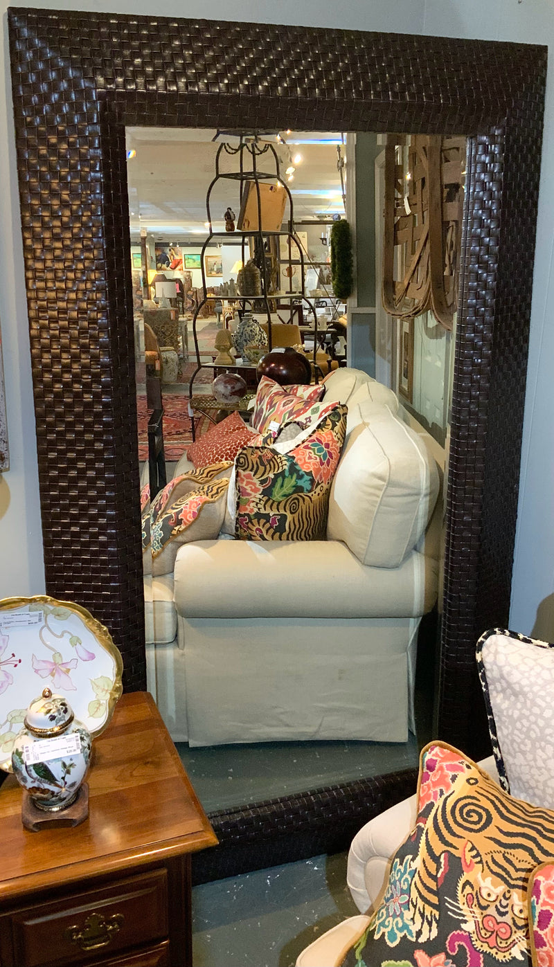 Extra Large Mirror with Woven Vinyl Frame