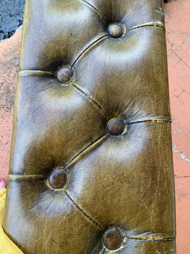 Antique Brass & Leather Fire Fender