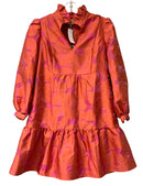 TUCKERNUCK Red/Pink Floral Ruffle Neck "Palmerston" Dress