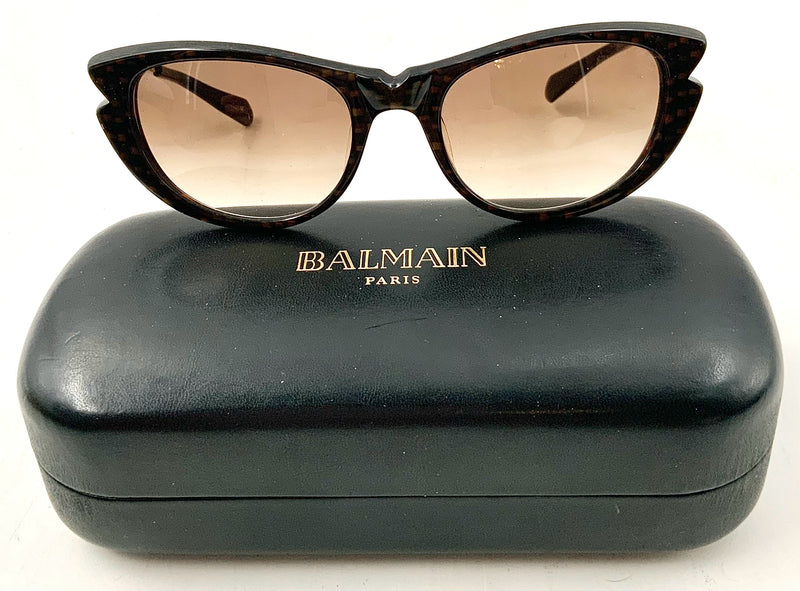 Balmain Brown Black Modified Cat Eye Sunglasses