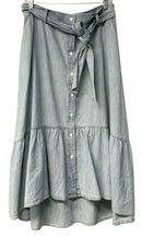 RALPH LAUREN Light Chambray B/D Tiered Midi Skirt