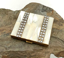 Vintage Mother of Pearl Compact with Rhinestones