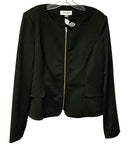 CALVIN KLEIN Black w/Front Flap Pockets L/S Zip Jacket