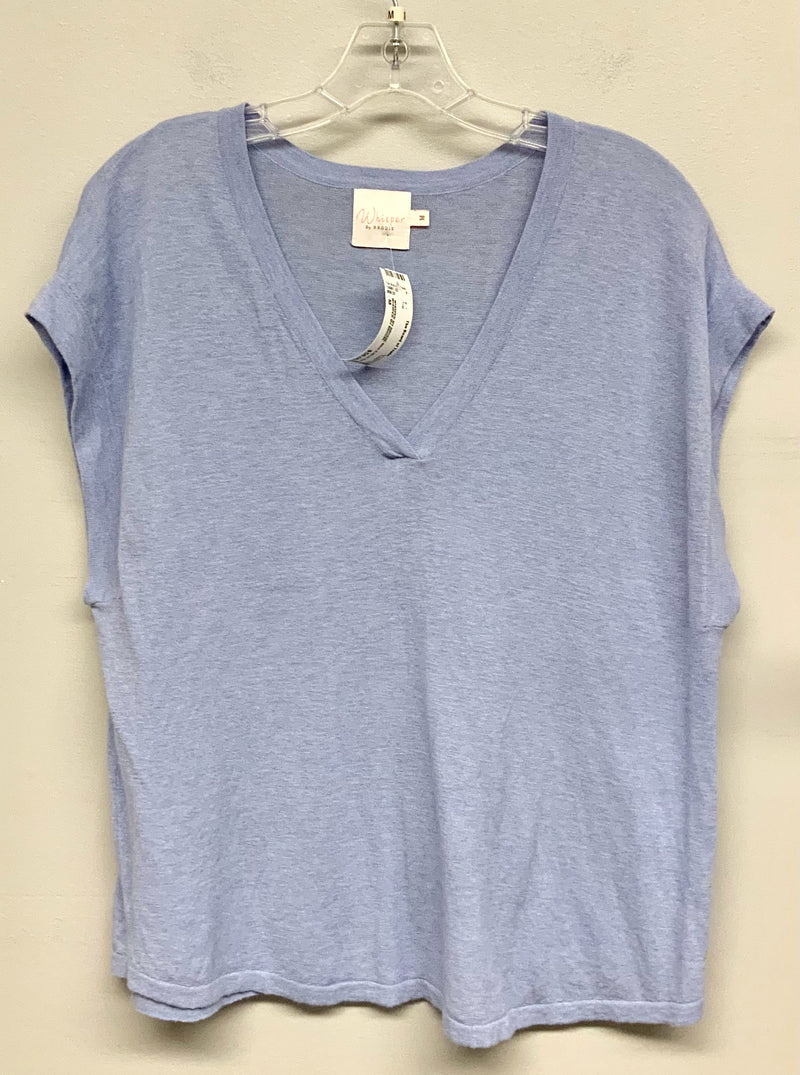WHISPER BY BRODIE Blue V-Neck S/S Top