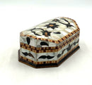 Walnut Box with Mother of Pearl & Abalone Floral Inlay