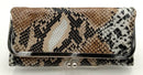 HOBO Black/Brown/White Snake Print "Lauren" Clutch Wallet
