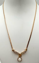 14kt Gold, Diamond & Akoya Pearl Necklace