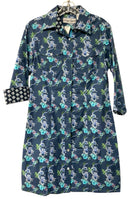 DIZZY LIZZIE Blue/Lavender/Aqua Floral 3/4 Sleeve B/D Dress