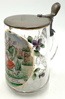 Antique Handpainted Glass Beer Stein