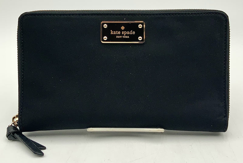 KATE SPADE Black Nylon Kaden Organizer Wallet