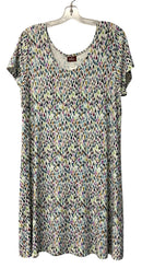SALAAM Blue/Green/White Teardrop Pattern S/S Dress