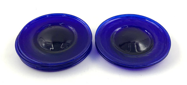 Set/9 Handblown Cobalt Glass Appetizer Plates