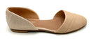 TOMS Nude Nubuck Leather Linen Metallic Gemma D'Orsay Flats 11