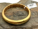 Julie Vos Goldtone Hammered Havana Statement Bangle