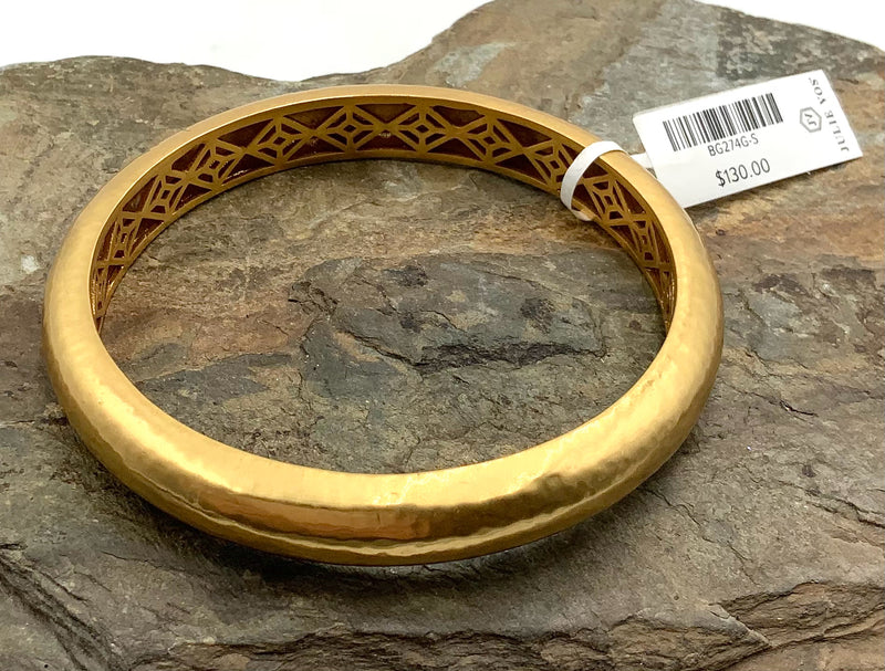 Julie Vos Goldtone Hammered Havana Statement Bangle