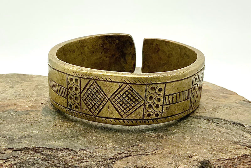 Tribal African Heavy Large Size Cuff Bracelet