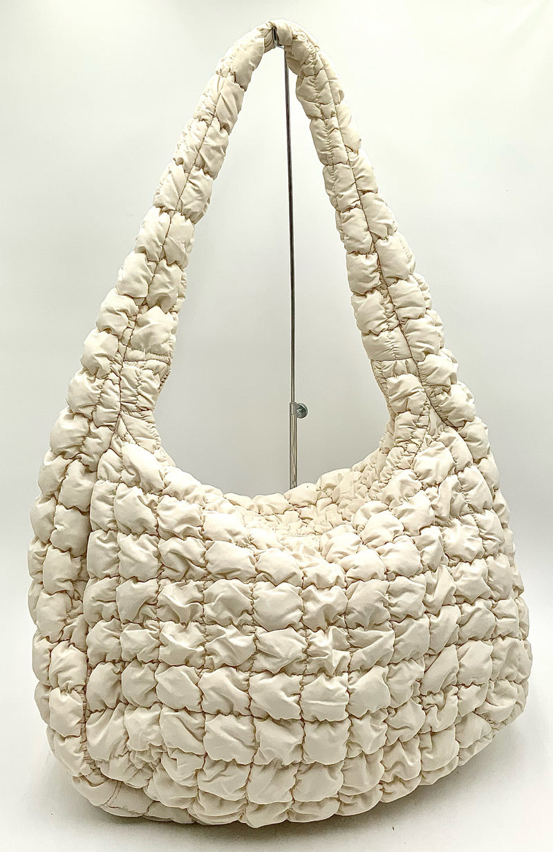 COS Ivory Quilted Oversize Shoulder Bag