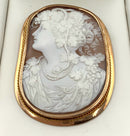 Antique (Pre-1917) Italian Cameo Brooch w/14kt Gold Russian Frame