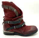 MIA SHERIDAN Bordeaux Leather Metal Accent Sedona Boots 37