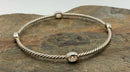 DAVID YURMAN Sterling 4-Station Quartz Cable Bangle Bracelet