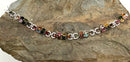 Sterling, Stainless Steel & Multi-Gemstone Link Bracelet