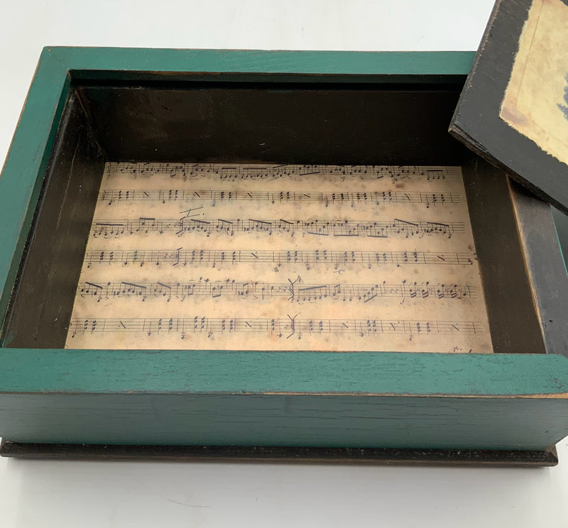 Scavenger Handmade Wood Box with Raven Motif