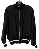 MARELLA Black w/White Stripe Sheer Sleeve Zip Jacket