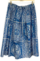VINEYARD VINES Blue Batik Print Smocked Waist Skirt
